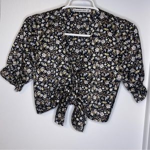 Abercrombie Tie-Front Satin Blouse